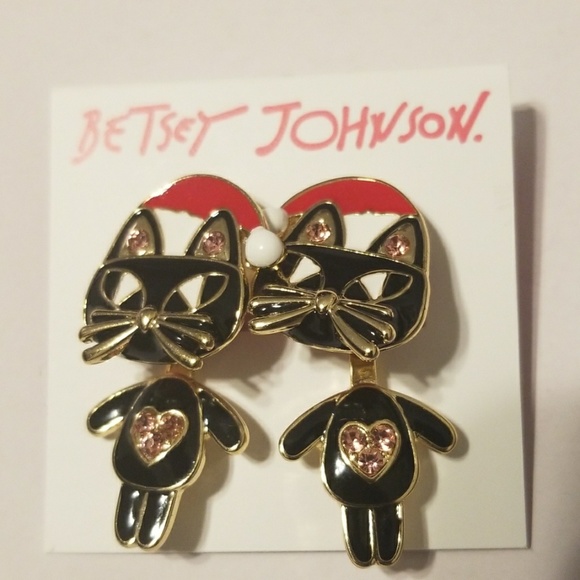 Betsey Johnson Jewelry - NWT Bestey Johnson Kitty Cat Santa Hats